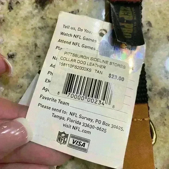 Leather PittsburgSteelers Dog Collar NWT - Picture 5 of 5